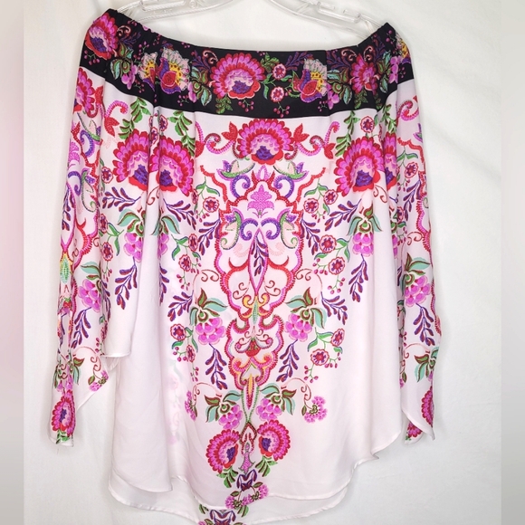 Chenault Beautiful Blouse Top Large Off-Shoulder Fancy Sleeves Excellent ❤️ - Picture 1 of 5